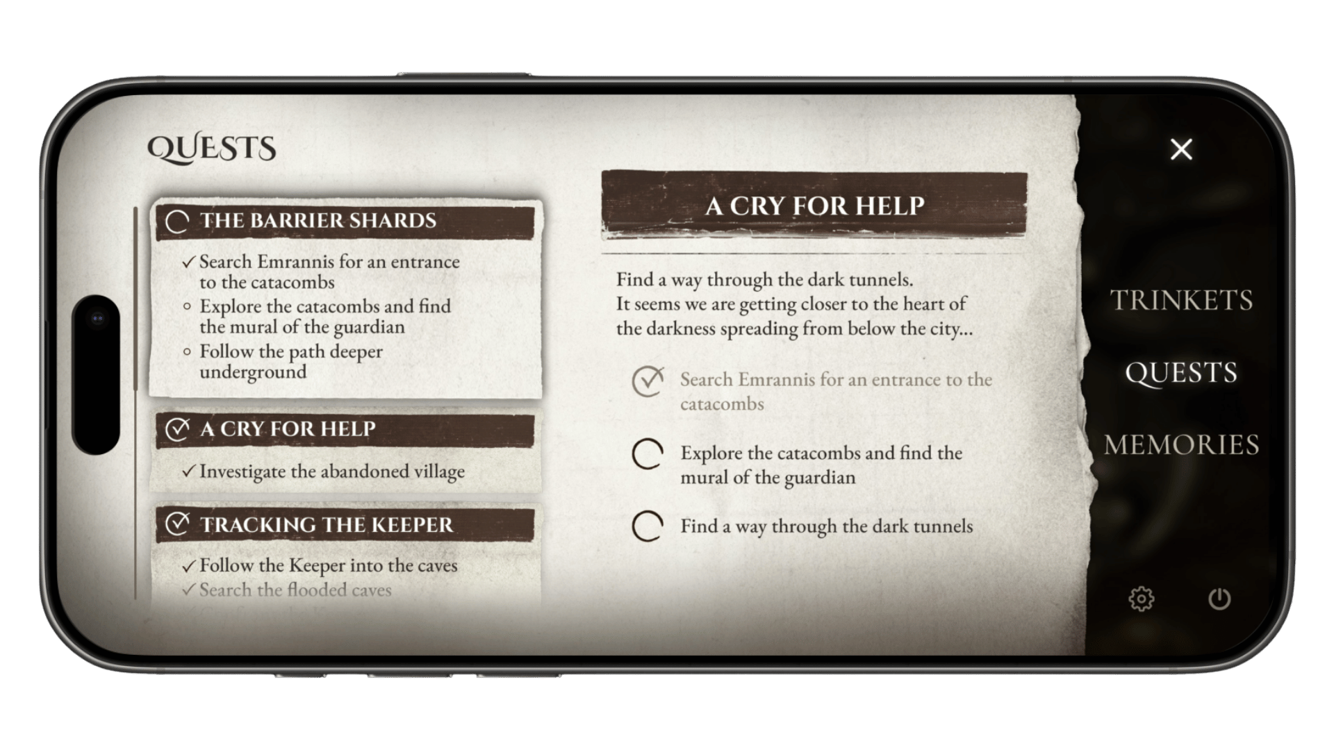 Interfejs gry mobilnej